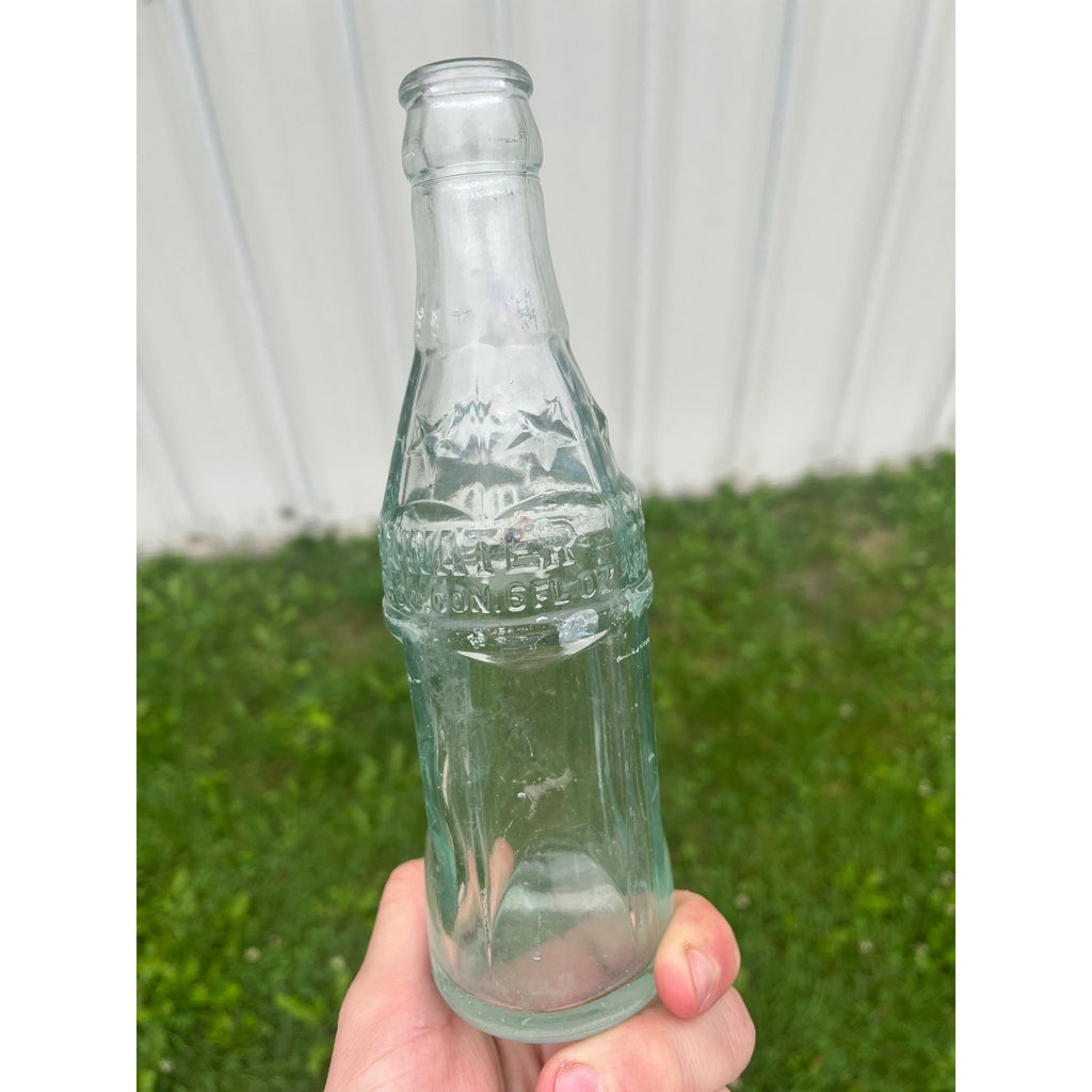 1930s Soda Water Coca Cola Embossed Glass Soda Bottle 6 oz.
