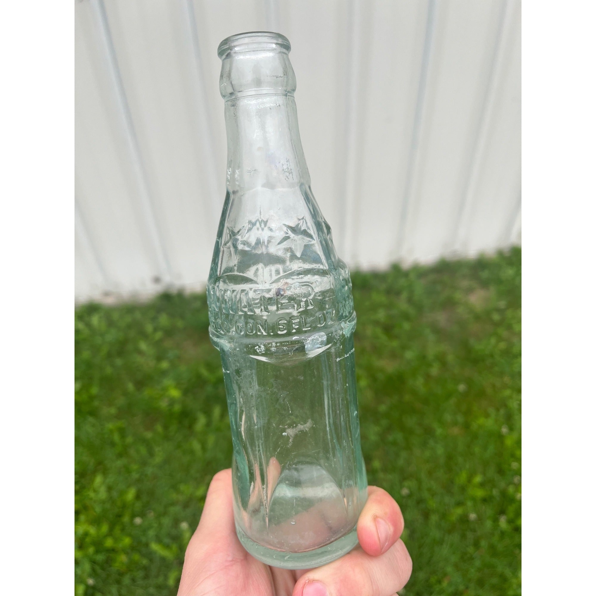 1930s Soda Water Coca Cola Embossed Glass Soda Bottle 6 oz.