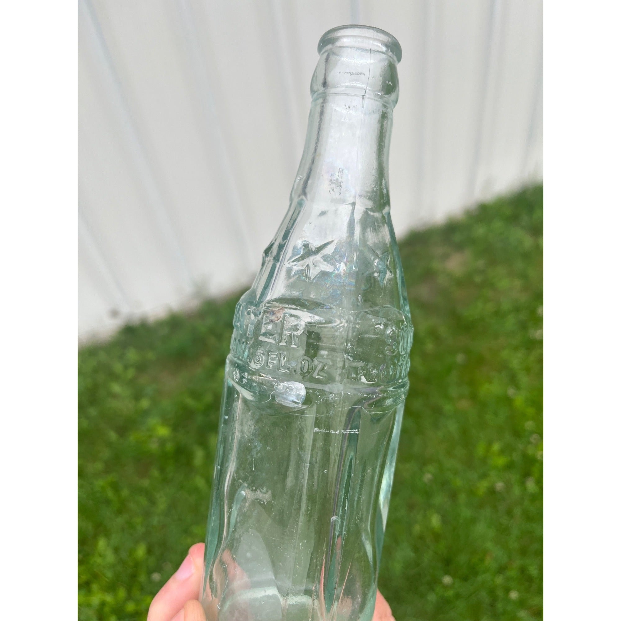 1930s Soda Water Coca Cola Embossed Glass Soda Bottle 6 oz.