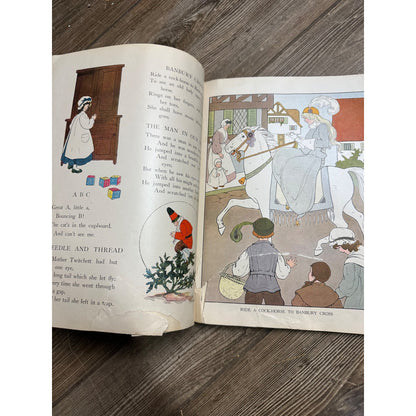 Antique 1930 "The Real Mother Goose" Children's Rhyme Book Illustrated McNally