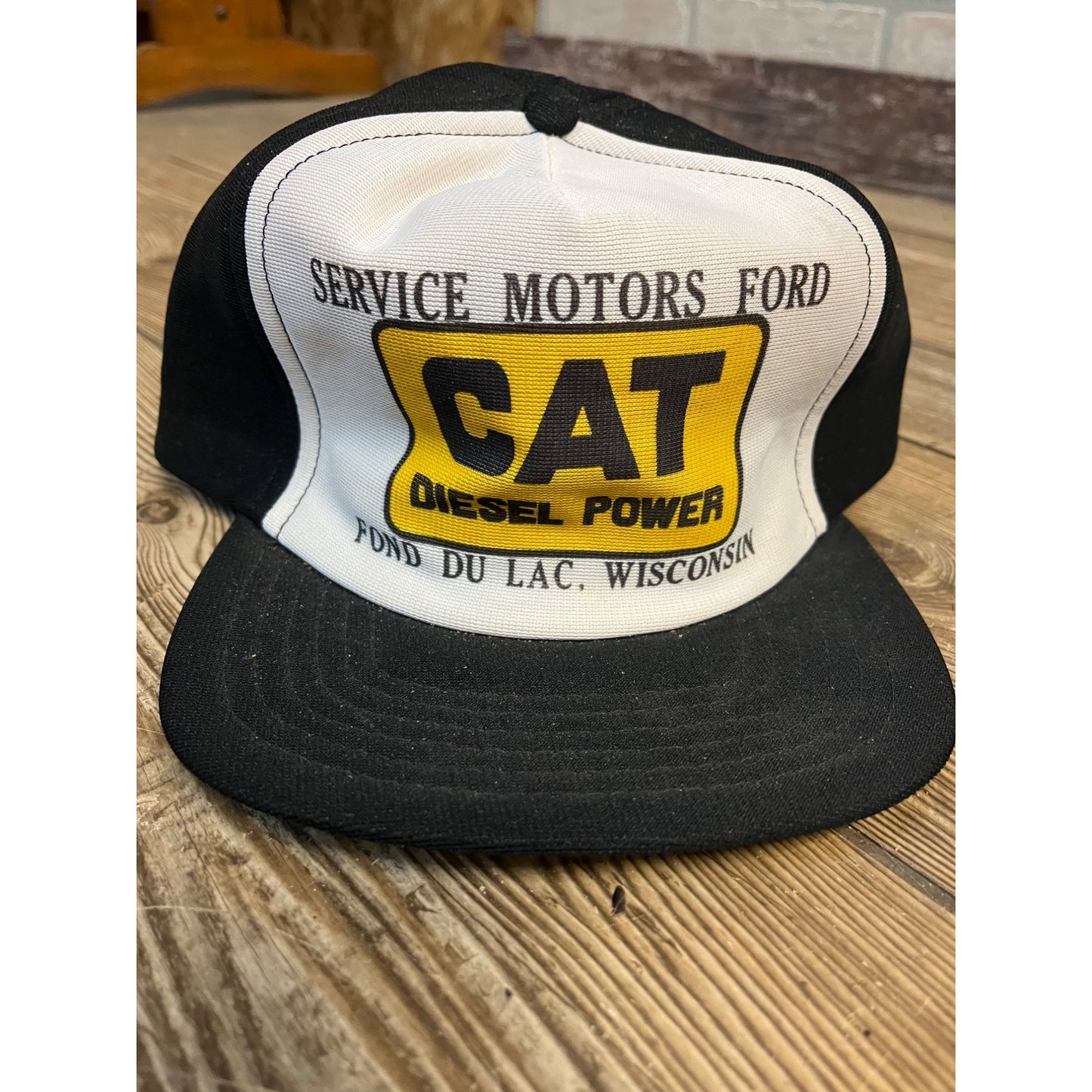 Vintage CAT Caterpillar Diesel Power Fond du Lac Wis Advertising Trucker Hat Cap