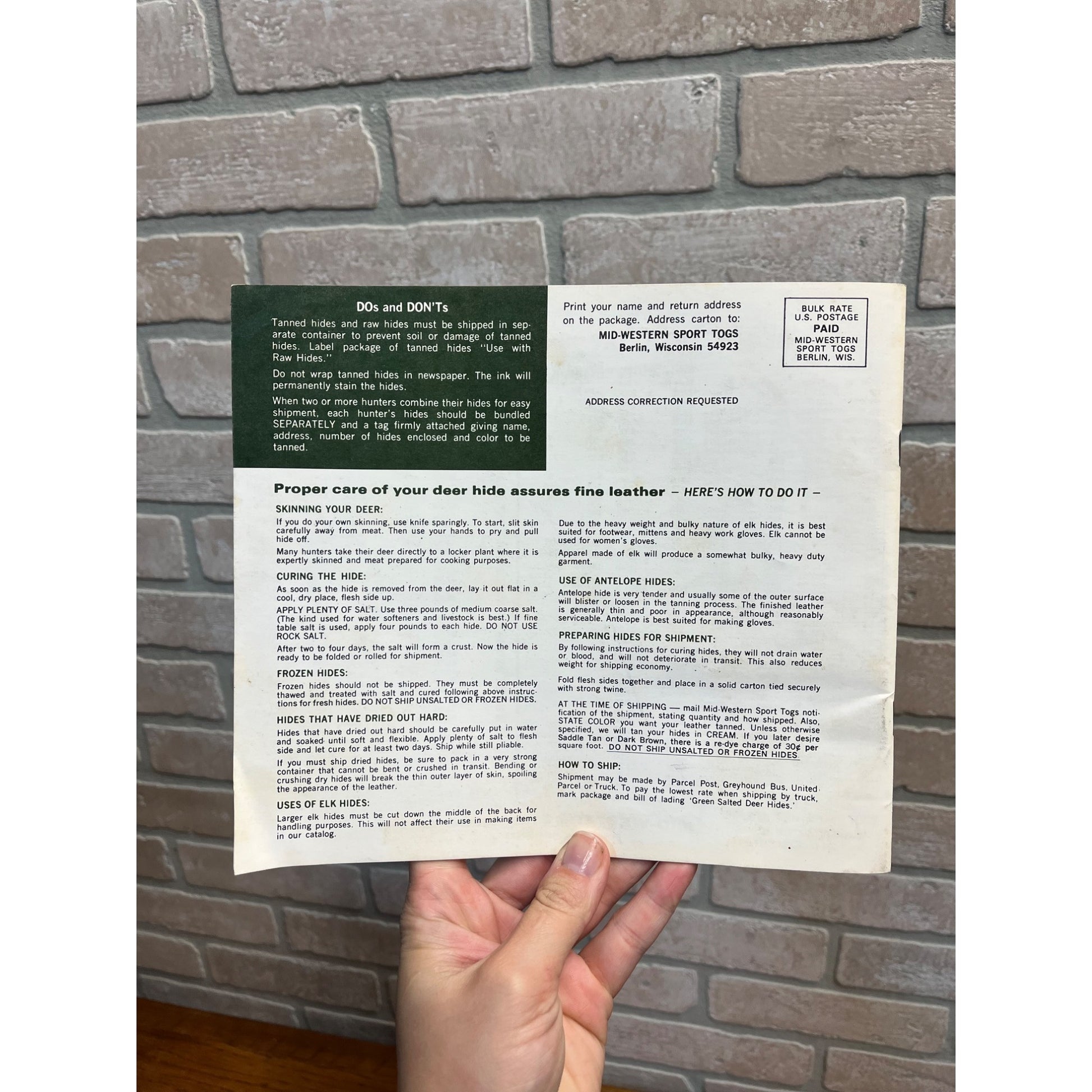 Vintage  Mid Western Deer Wear Sport Togs Catalog 79 Berlin, Wisconsin WI