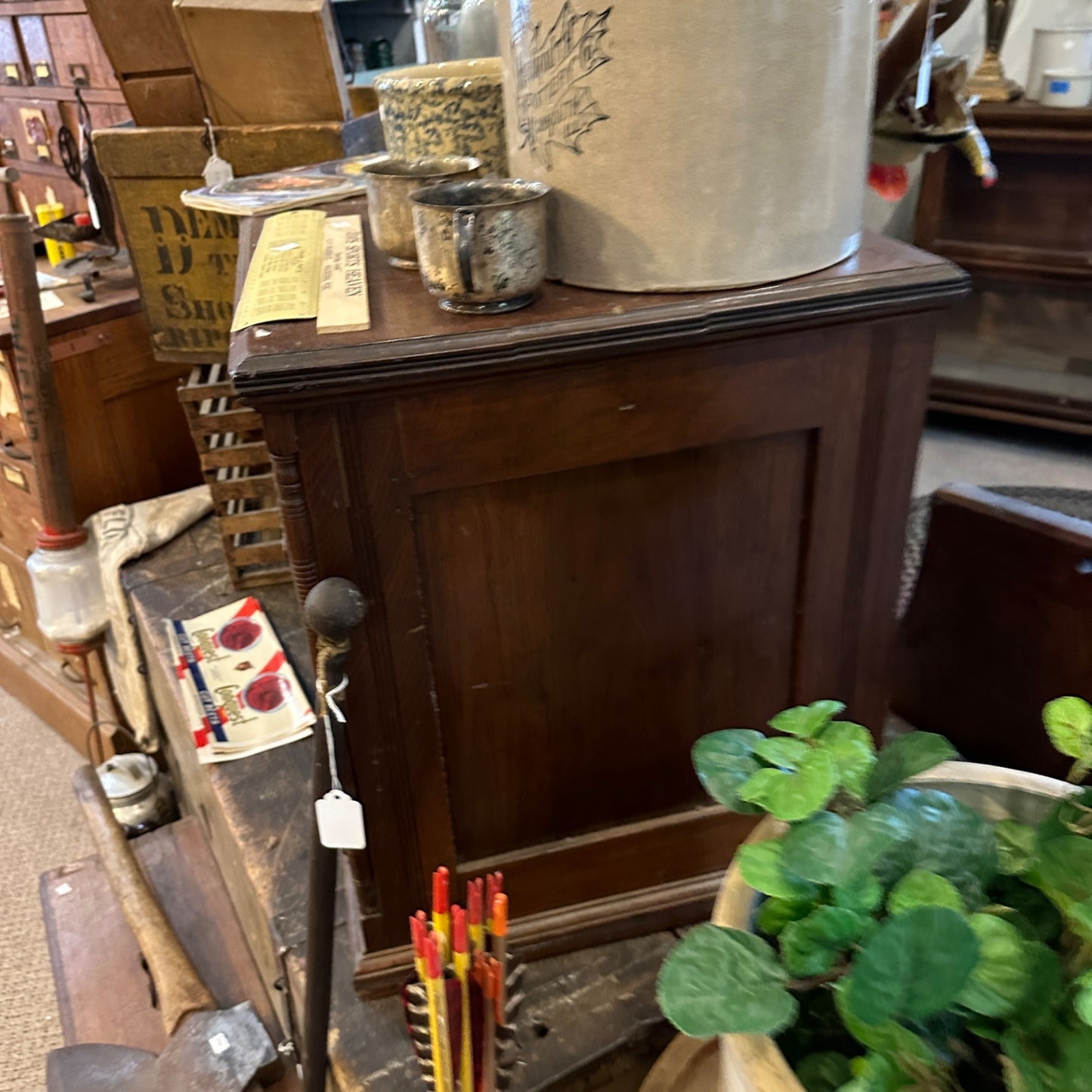 Antique 1920s 6-Drawer Spool Cabinet J&P Coats Sewing Cabinet Oak