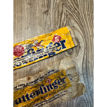 Vintage 1930s Butterfinger Curtiss Candy Co. Wax Wrappers One Cent / Five Cents