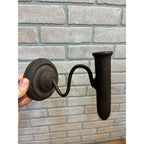 Antique Primitive 19th c/ Single Cast Iron Candle Holder Wall Light Sconce AAFA
