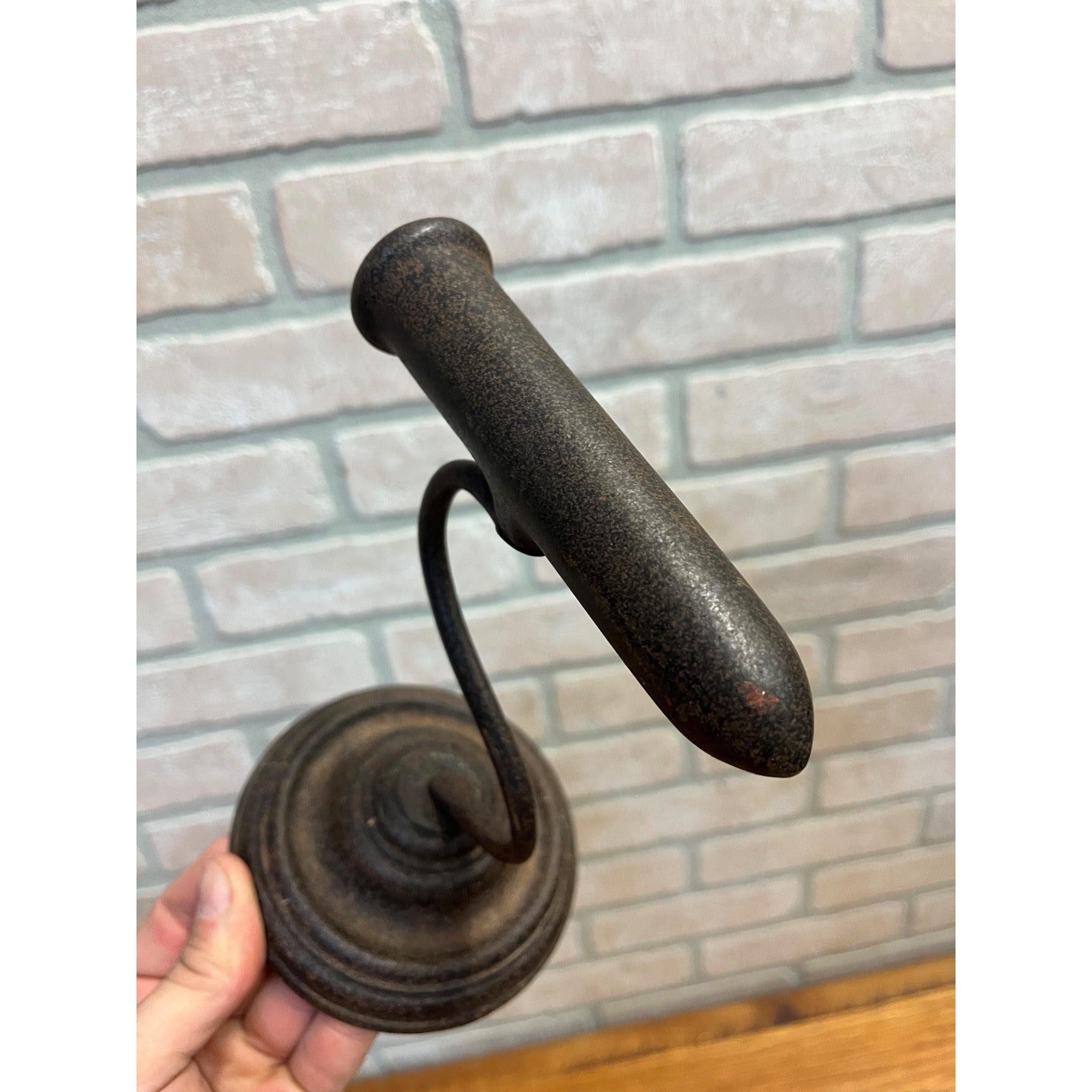 Antique Primitive 19th c/ Single Cast Iron Candle Holder Wall Light Sconce AAFA