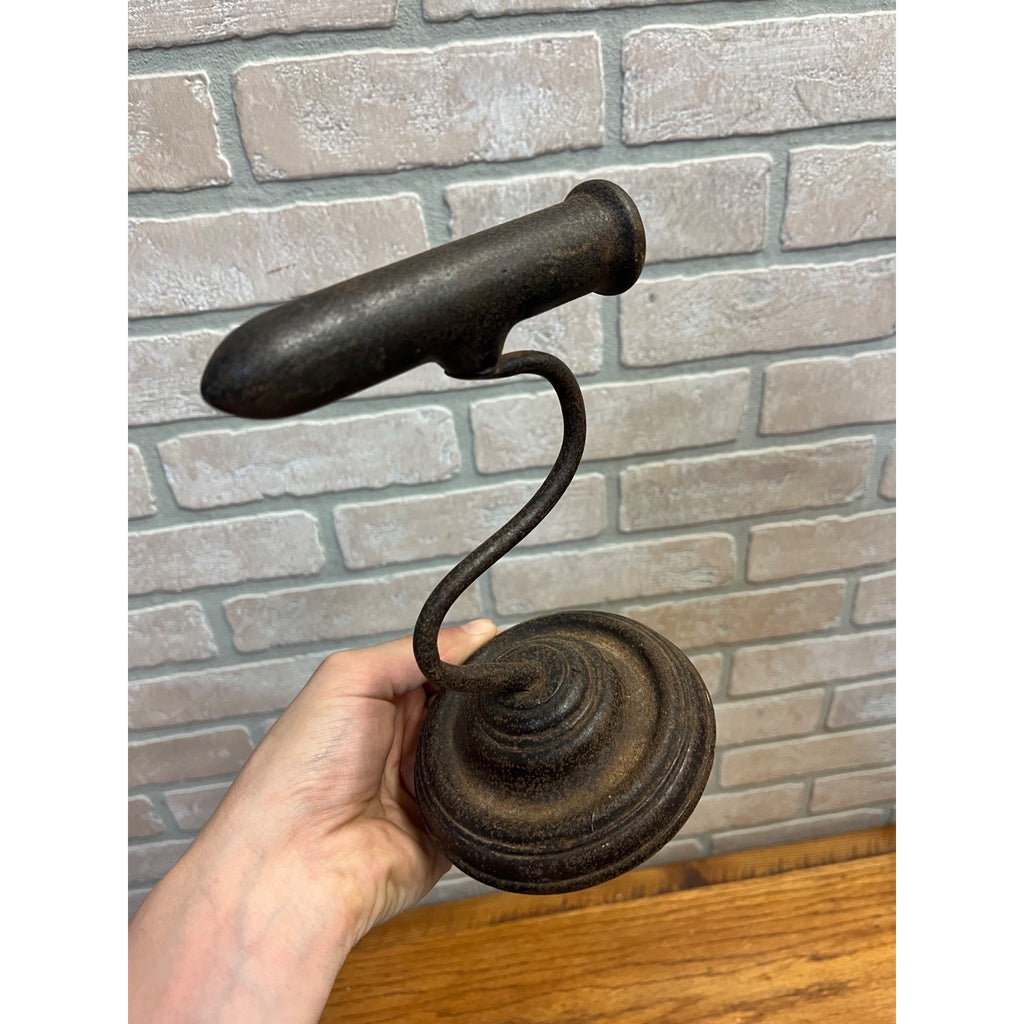 Antique Primitive 19th c/ Single Cast Iron Candle Holder Wall Light Sconce AAFA
