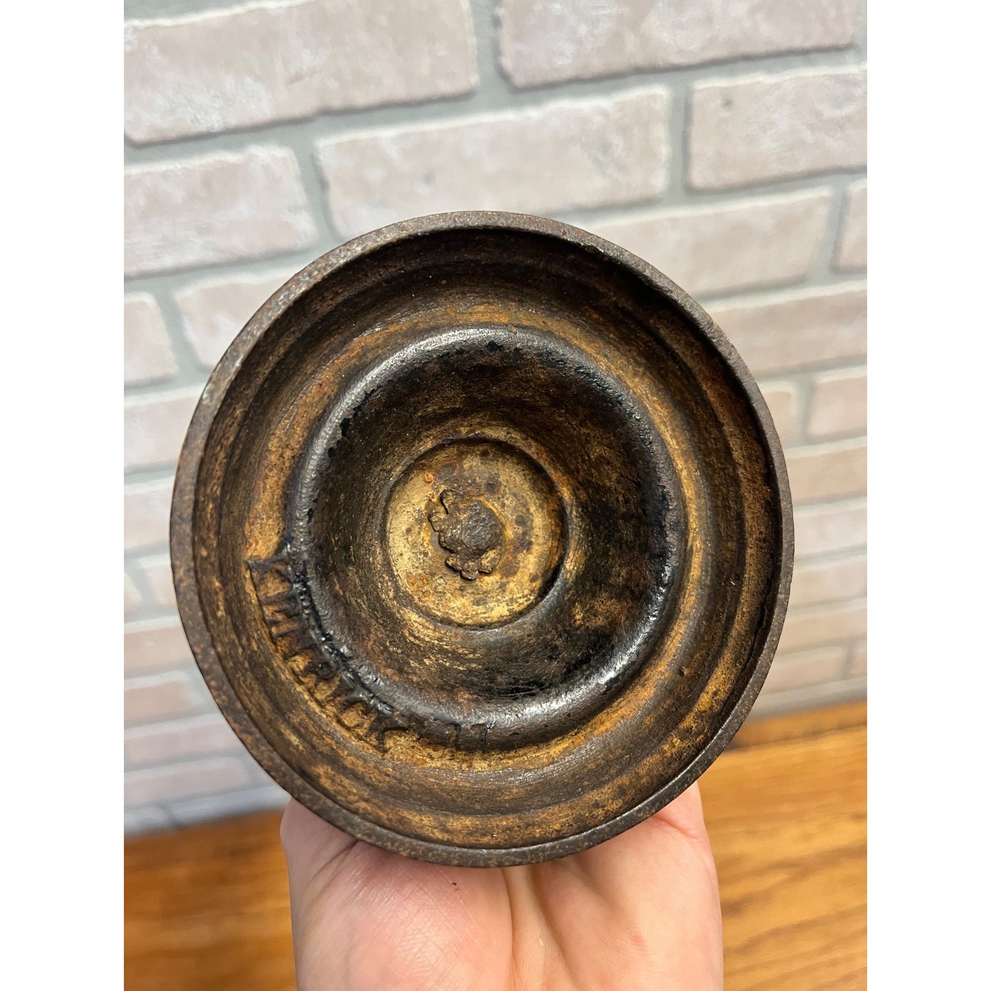 Antique Primitive 19th c/ Single Cast Iron Candle Holder Wall Light Sconce AAFA