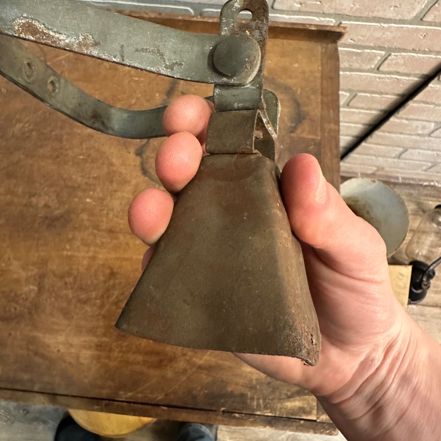 Vintage Sheep Cattle Call Bell Farmhouse Rustic Decor Copper