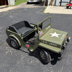 Vintage 1970s US Army Willys Jeep Child's Toy Pedal Car Green Munchkin Motors TS106