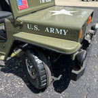 Vintage 1970s US Army Willys Jeep Child's Toy Pedal Car Green Munchkin Motors TS106