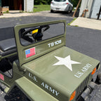 Vintage 1970s US Army Willys Jeep Child's Toy Pedal Car Green Munchkin Motors TS106