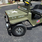 Vintage 1970s US Army Willys Jeep Child's Toy Pedal Car Green Munchkin Motors TS106