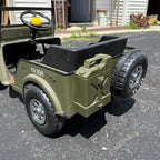 Vintage 1970s US Army Willys Jeep Child's Toy Pedal Car Green Munchkin Motors TS106