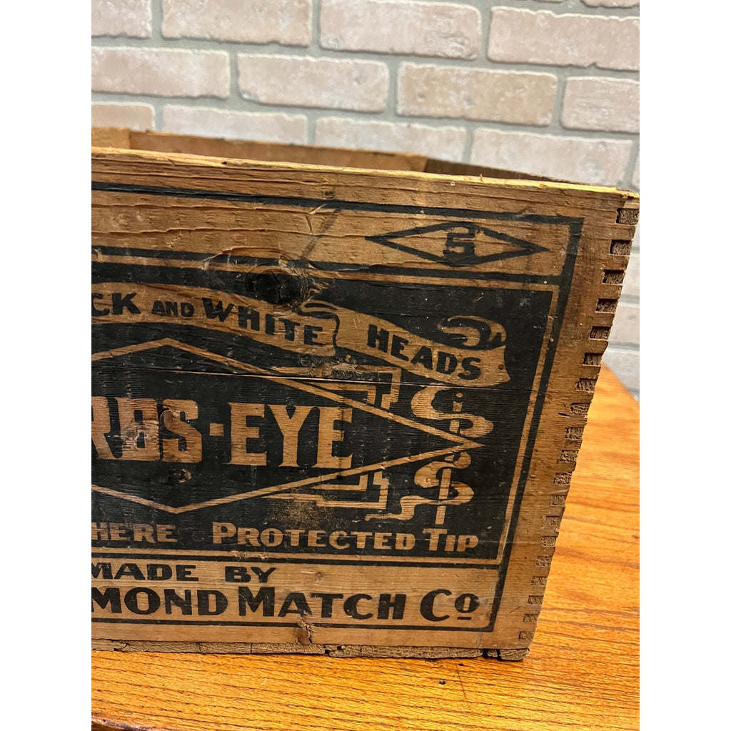 Vintage Birds-Eye Matches Wooden Crate Box Advertising Diamond Match Co