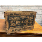 Vintage Birds-Eye Matches Wooden Crate Box Advertising Diamond Match Co
