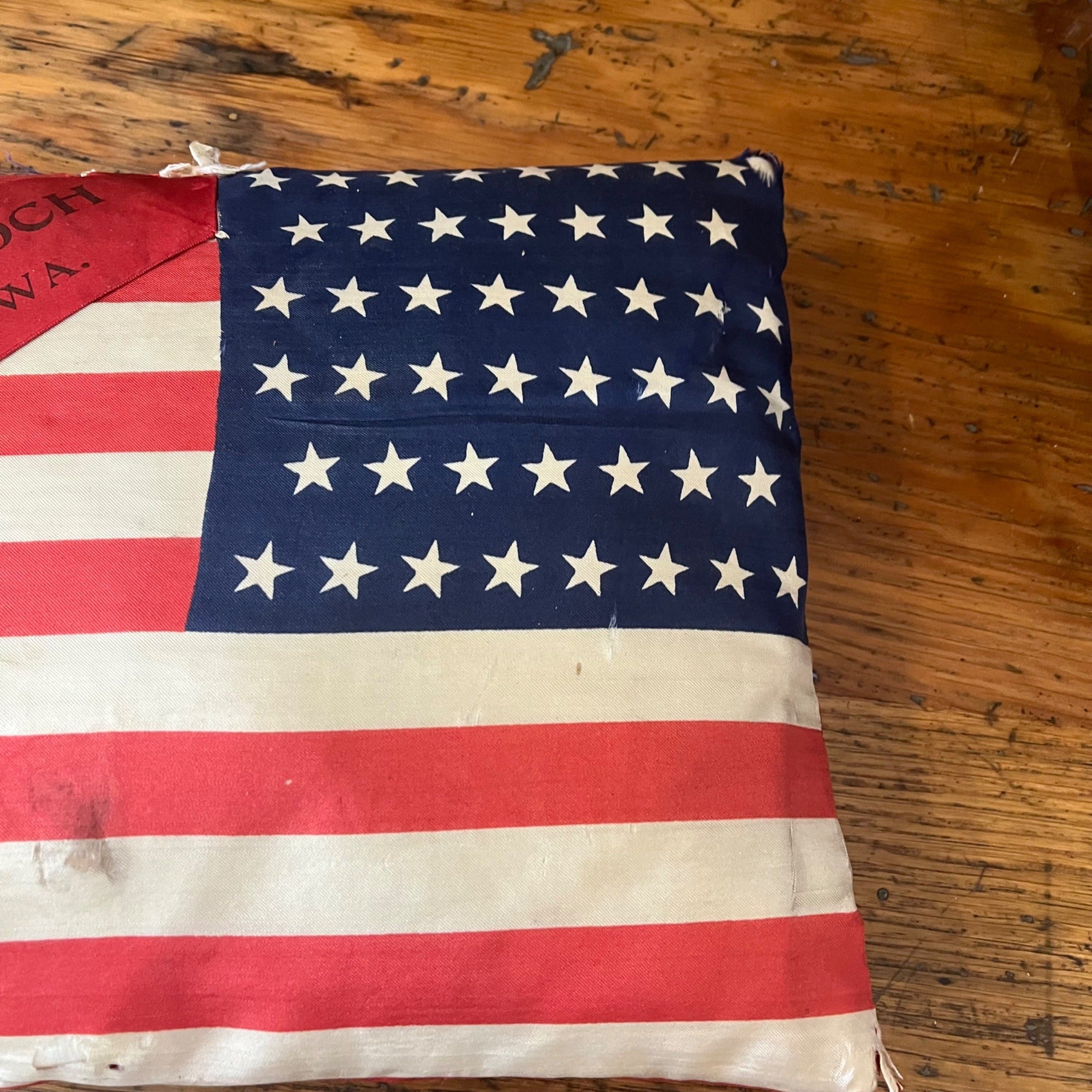 Original Spanish American War 46-Star American Flag / Cuban Flag Pillow