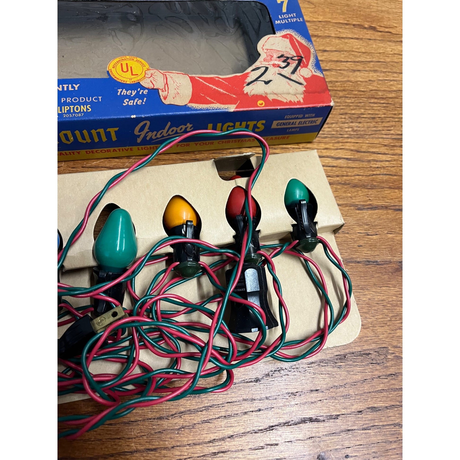 Vintage Paramount Christmas Kliptons 7 Indoor Lights Multi-Color w/ Box - Works
