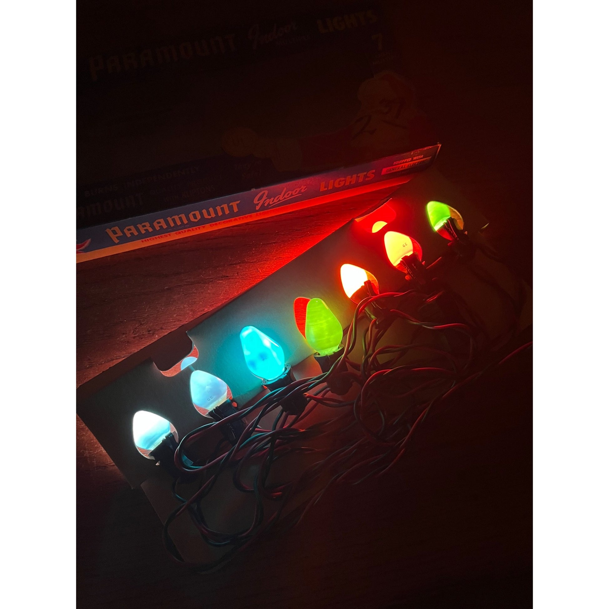 Vintage Paramount Christmas Kliptons 7 Indoor Lights Multi-Color w/ Box - Works