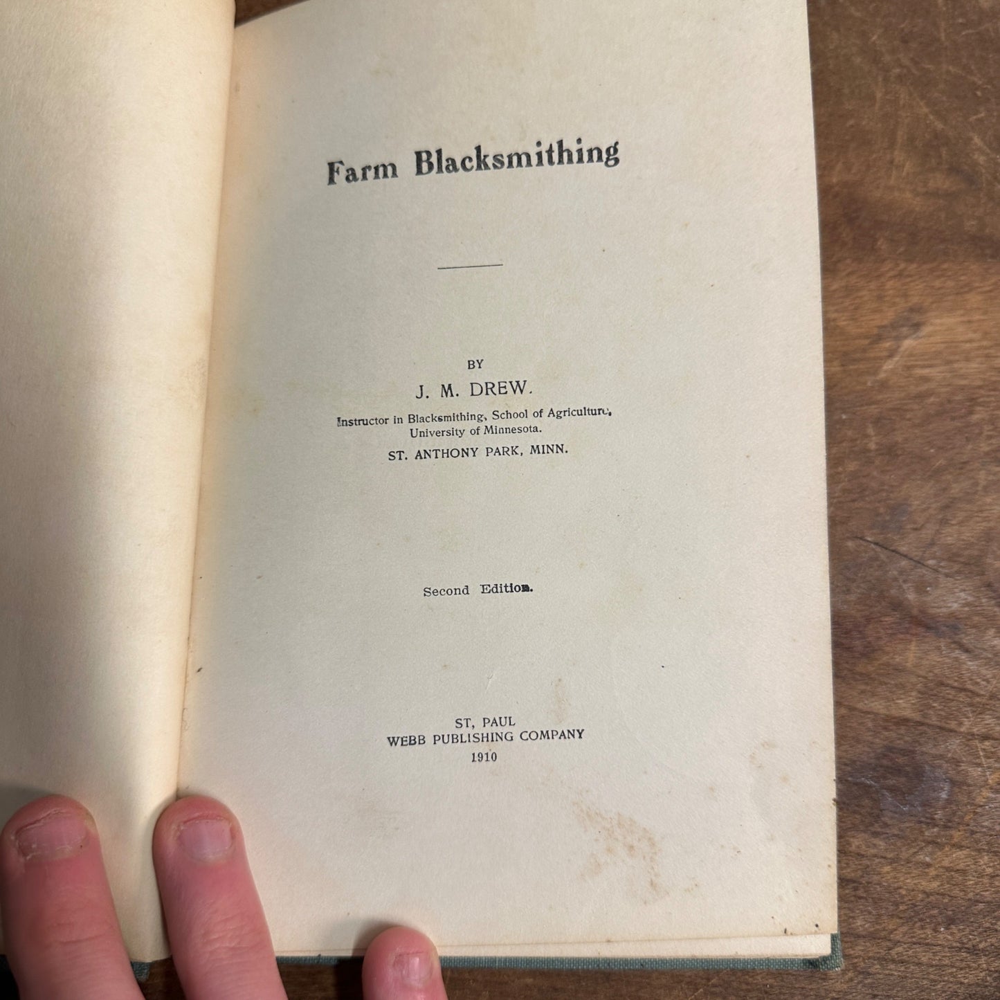 ANTIQUE FARM BLACKSMITHING BOOK - 1910 - J.M. DREW