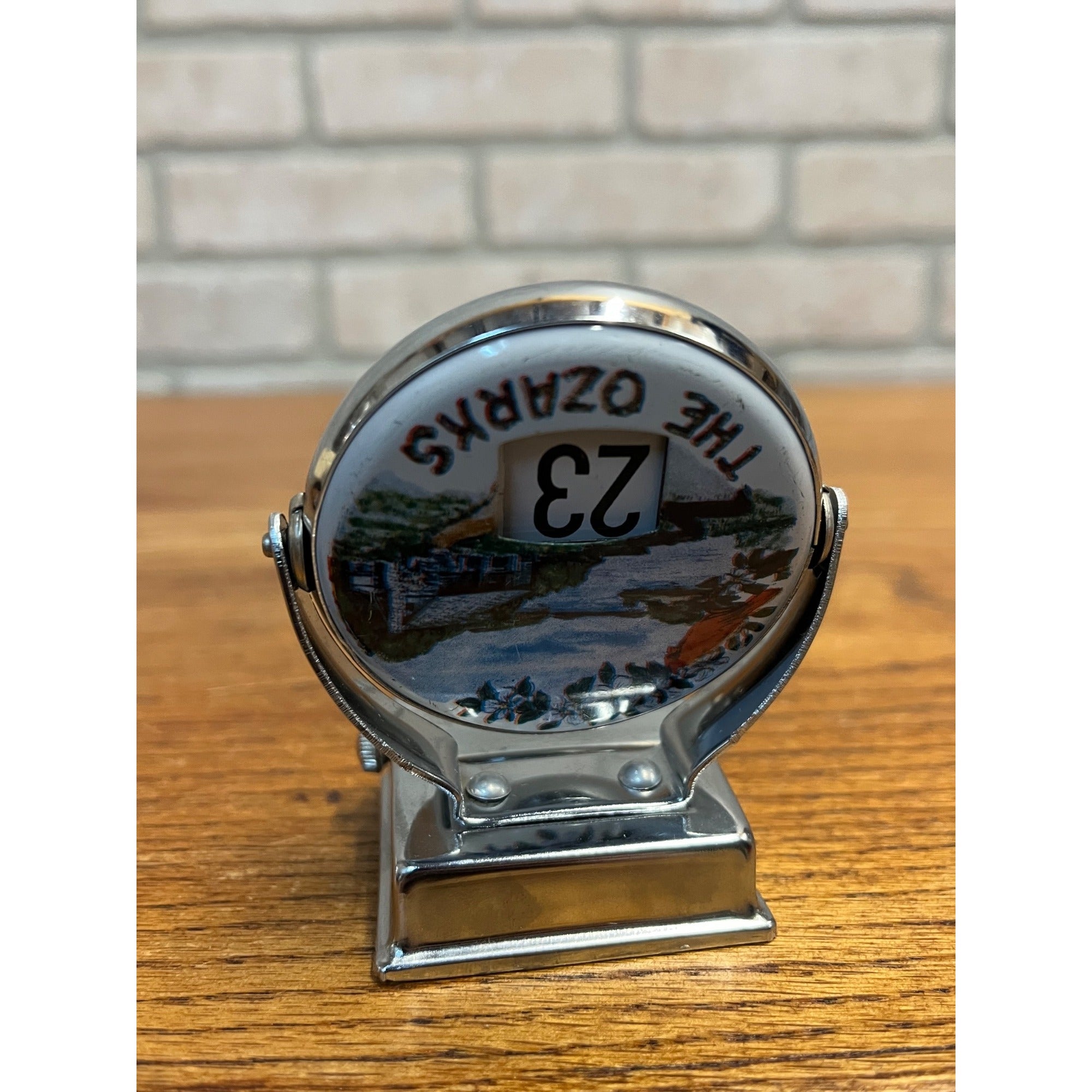 Vintage Perpetual Flip Mechanical Desktop Calendar Metal The Ozarks