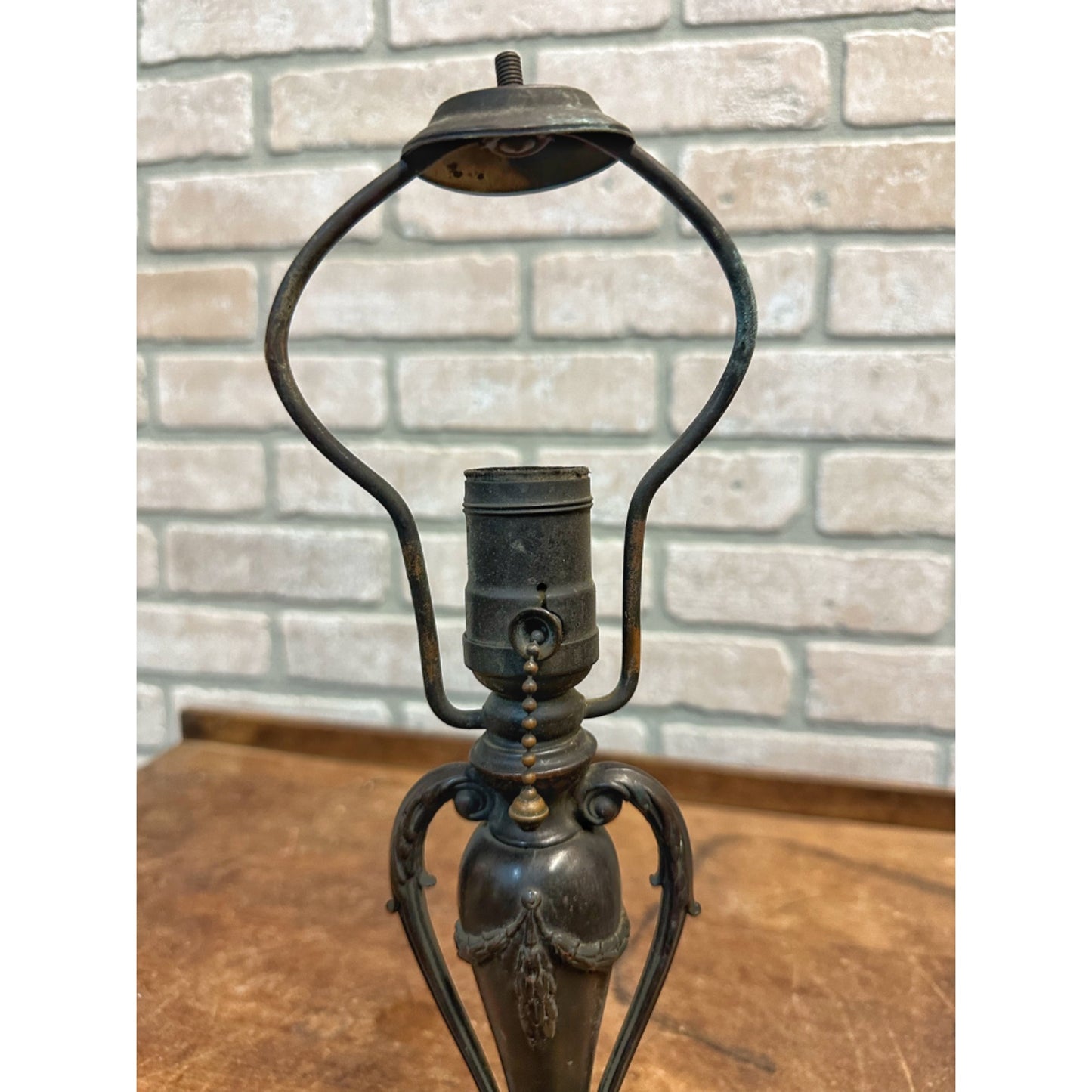 Vintage 1930s Classique Bronze 13" Table Lamp Handel Tiffany Era Arts & Crafts