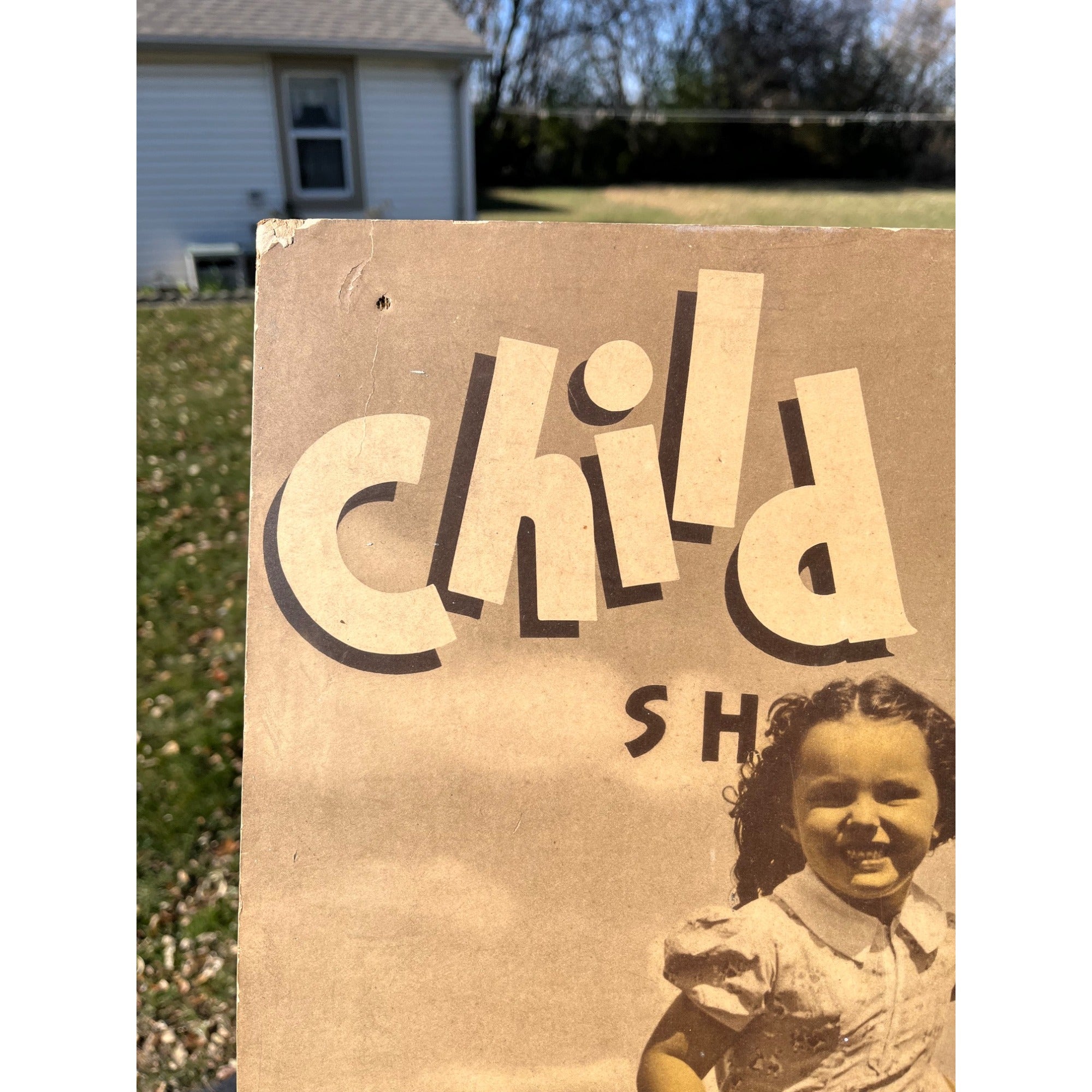 Vintage Child Life Shoes Cardboard Advertising Easelback Sign Store Display