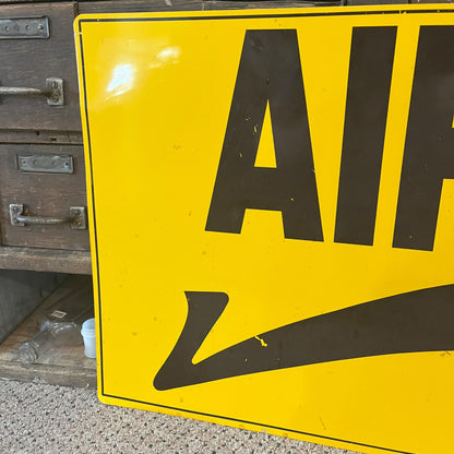 Vintage 1960s Yellow Tin Air Service Station Air Meter Sign