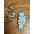 Vintage Skull Mold Pattern & Cast Metal 1988 Hat Gothic Folk Art Foundry Pattern