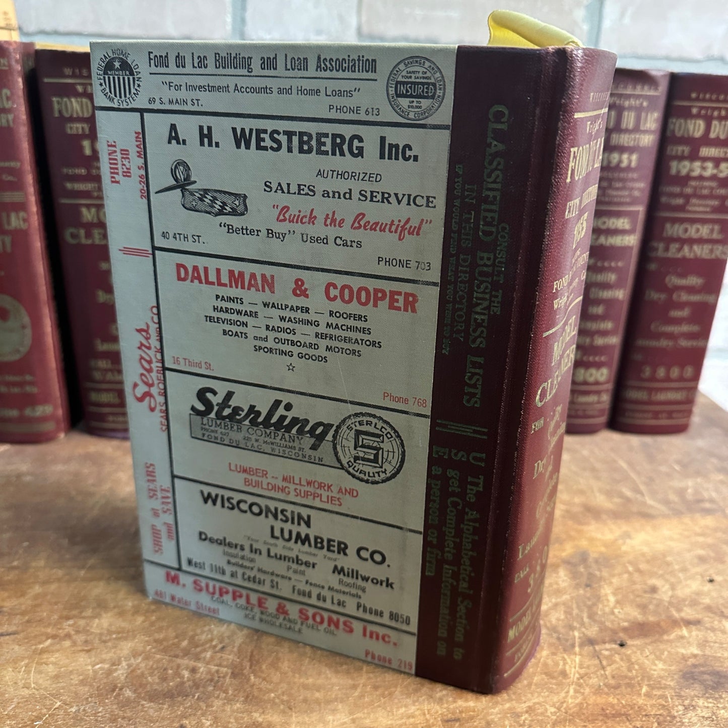 1955 FOND DU LAC COUNTY CITY DIRECTORY WISCONSIN BUSINESS DIRECTORY ADVERTISING