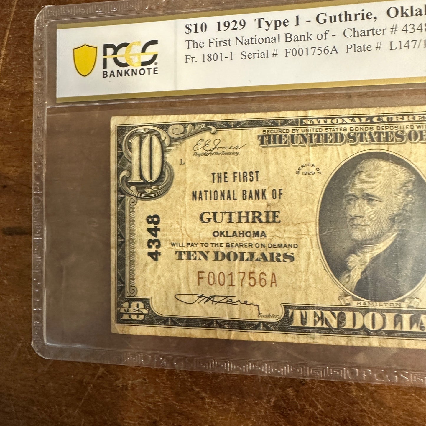 Fr. 1801-1 1929 $10 The First National Bank of Guthrie Oklahoma PCGS 25 VERY FINE