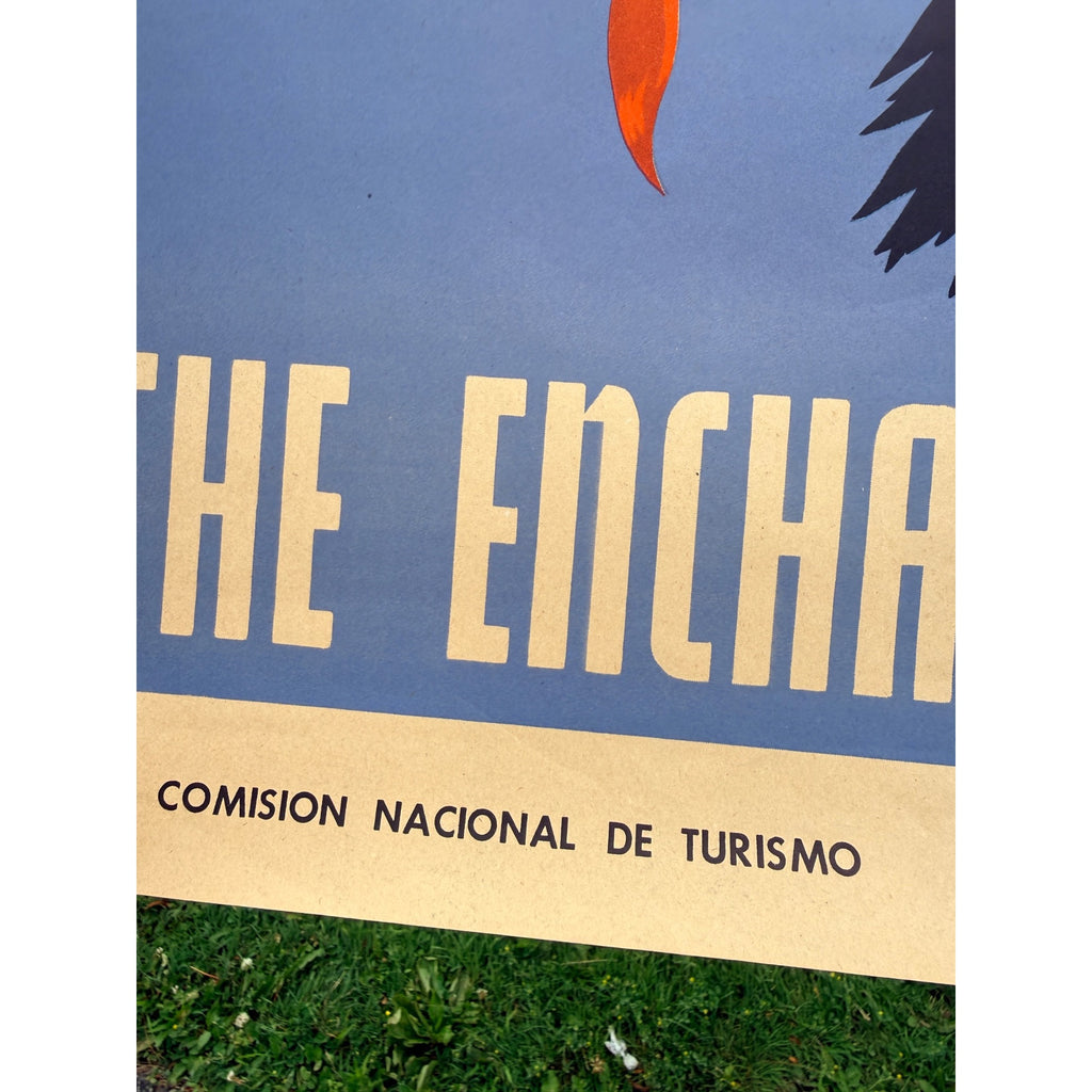 Original 1950s Mexico “The Enchanted Land” Travel Tourism Poster Vintage Art