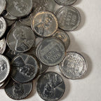 XF CLean Lincoln Steel Cents Pennies Penny One Cent Wheat 1943 Coins