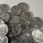 XF CLean Lincoln Steel Cents Pennies Penny One Cent Wheat 1943 Coins