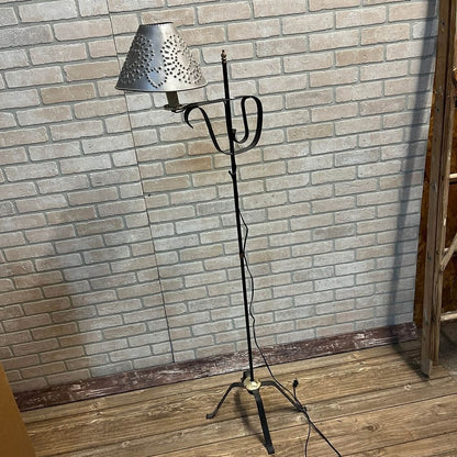 Primitive-Style Punched-Tin Rustic Farmhouse Decor Floor Lamp Light