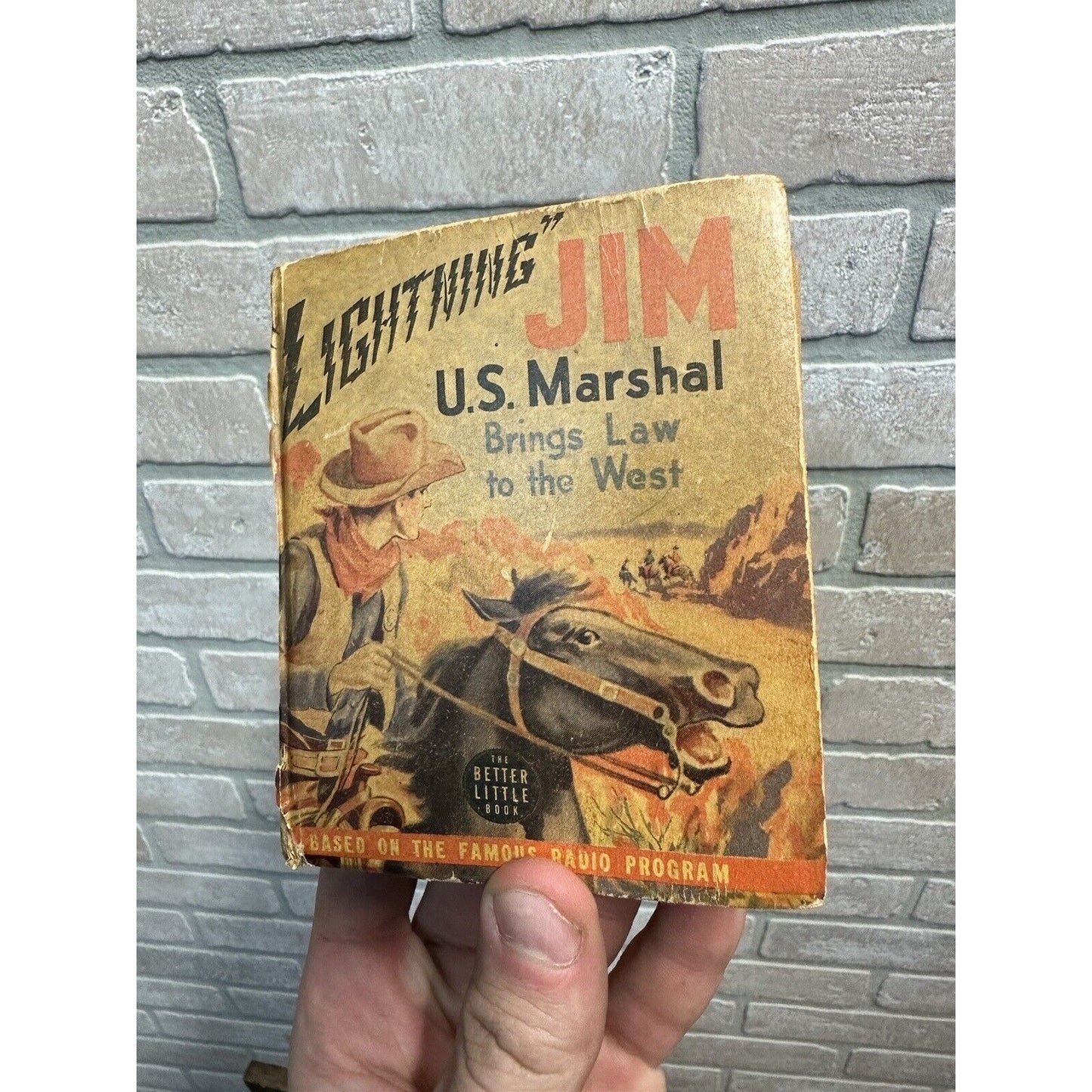 Vintage 1940 Little Big Book Lightning Jim US Marshal Brings The Law To The West