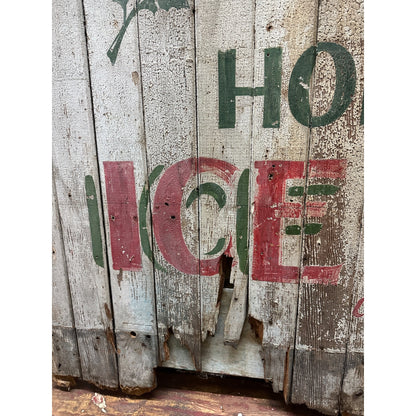 Antique Early 1900s Holly Dairy Ice Cream Painted Wooden Trade Sign Soda Store