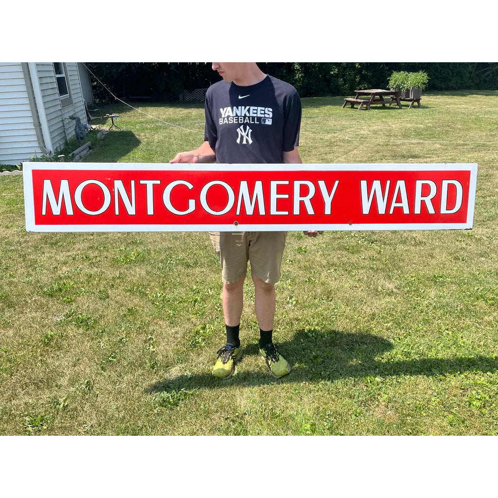 Original Montgomery Ward Porcelain Store Sign Large 6ft