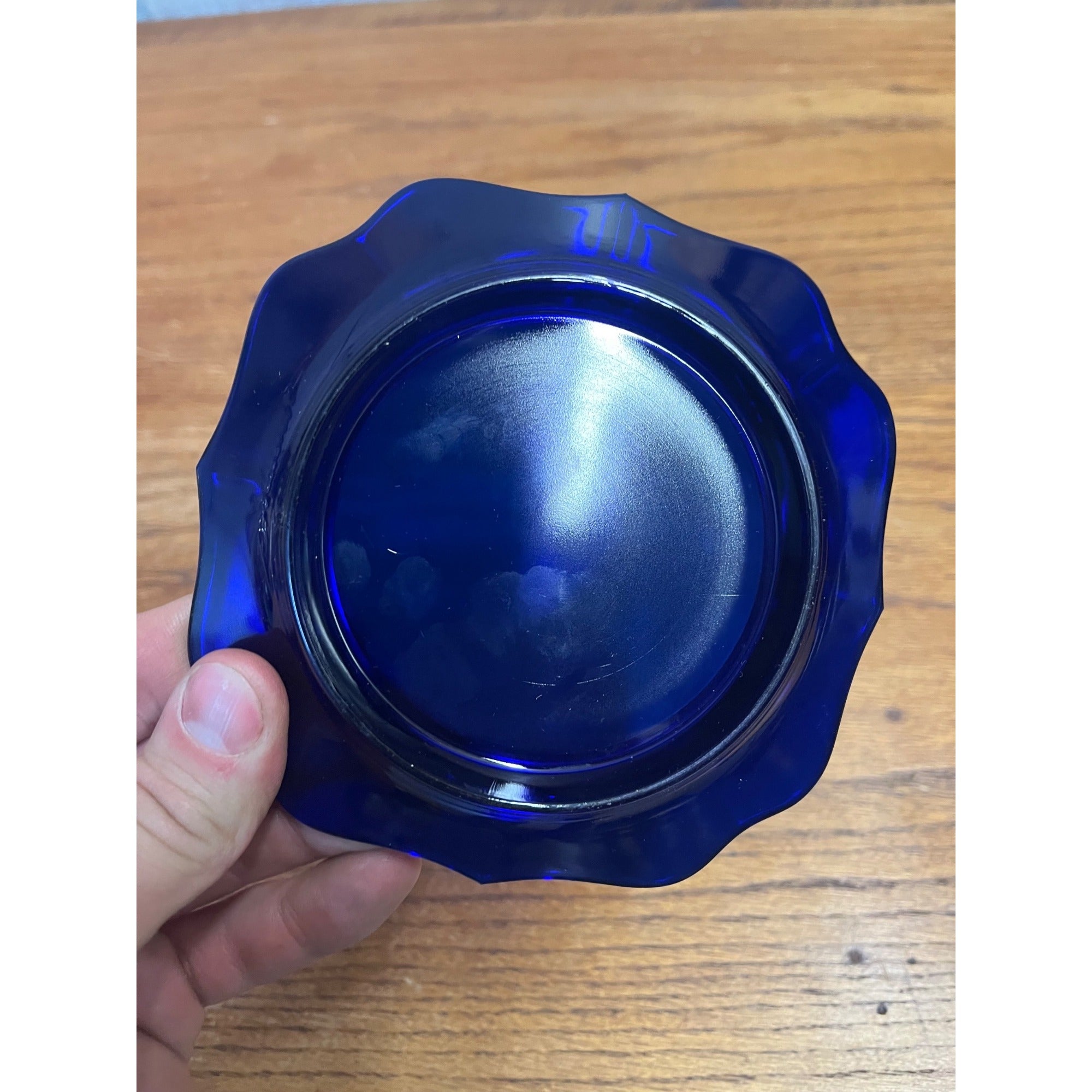 Kraft Cheese / Butter Dish By Imperial Glass - Cobalt Blue Dish With Clear Lid