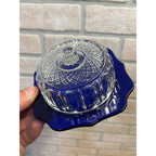 Kraft Cheese / Butter Dish By Imperial Glass - Cobalt Blue Dish With Clear Lid