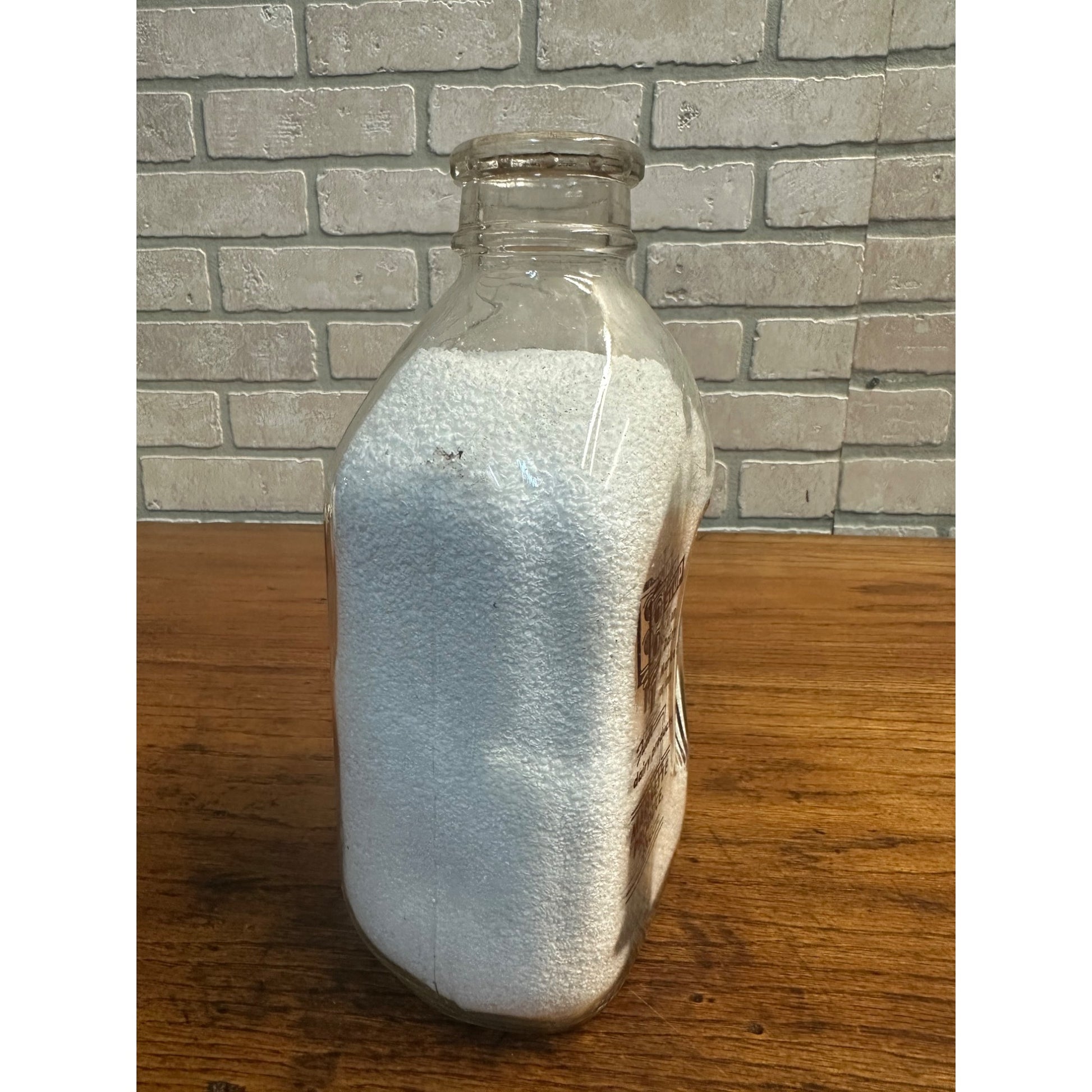 Vintage Marinette Produce Dairy WI Wis Milk Bottle Half Gallon Wisconsin