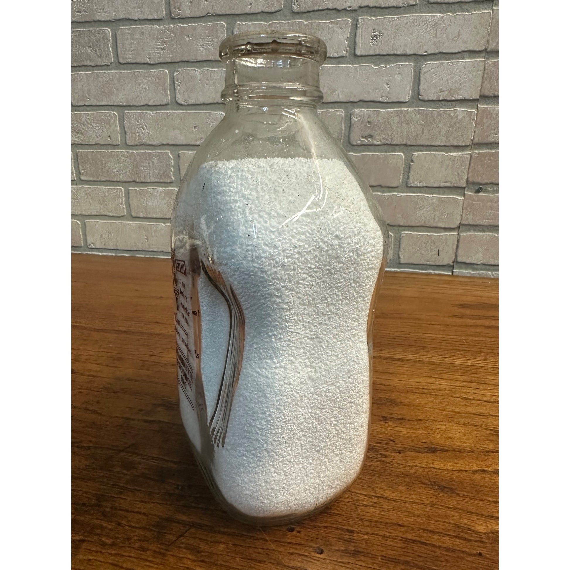 Vintage Marinette Produce Dairy WI Wis Milk Bottle Half Gallon Wisconsin