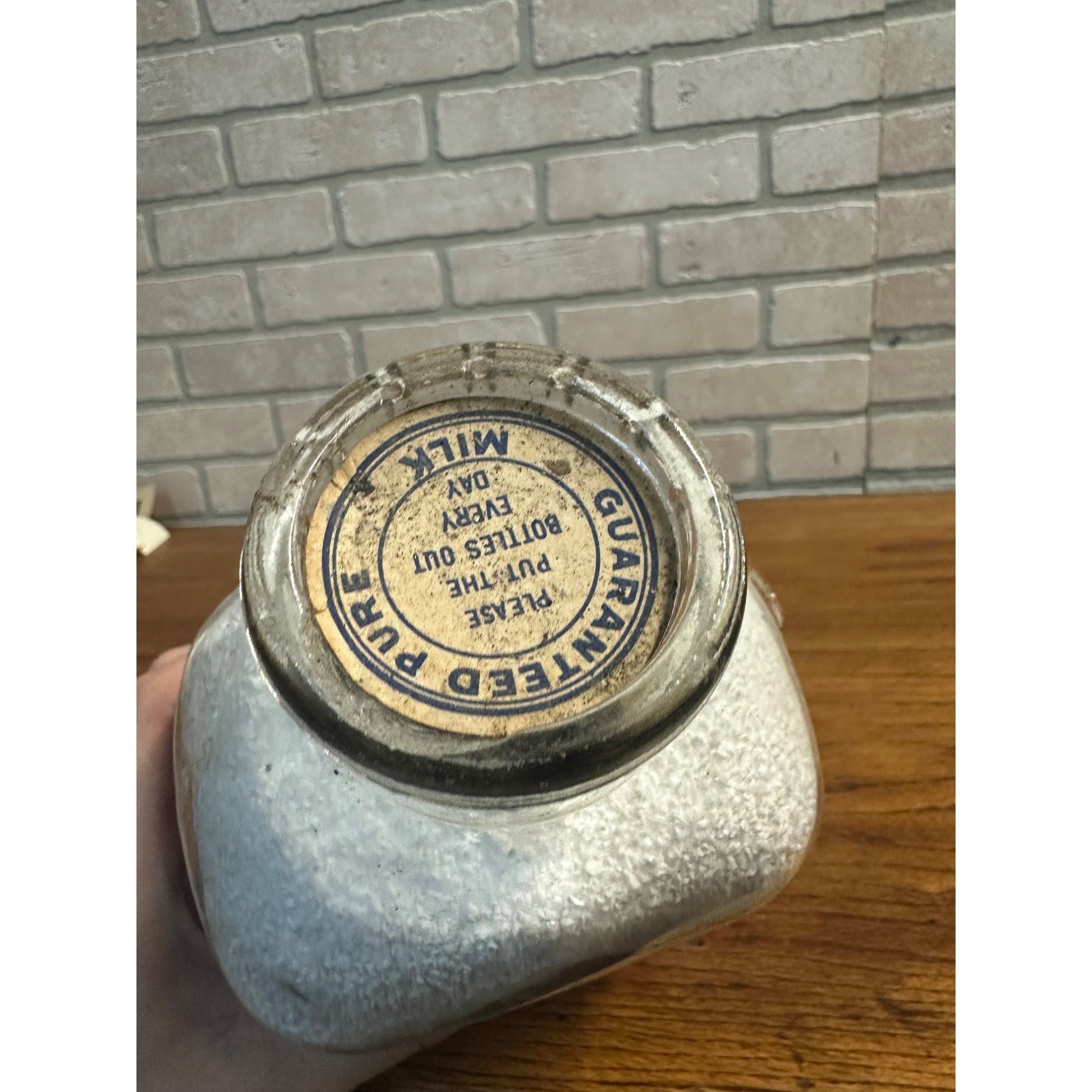 Vintage Marinette Produce Dairy WI Wis Milk Bottle Half Gallon Wisconsin