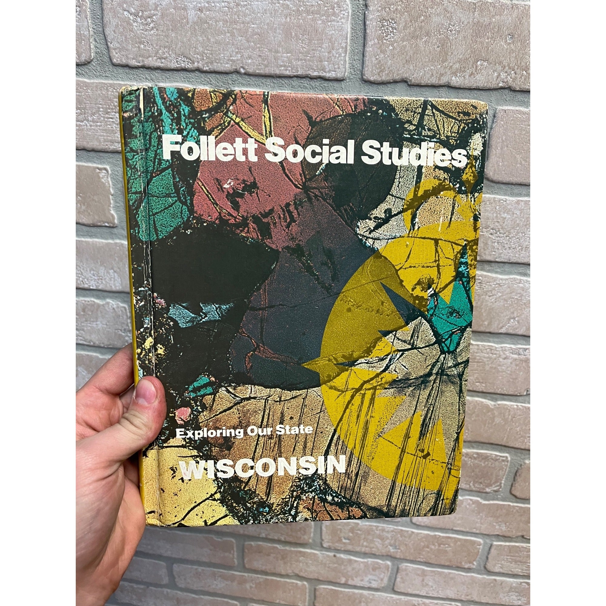 Vintage 1977 Exploring Wisconsin Follett Textbook Home School Social Studies