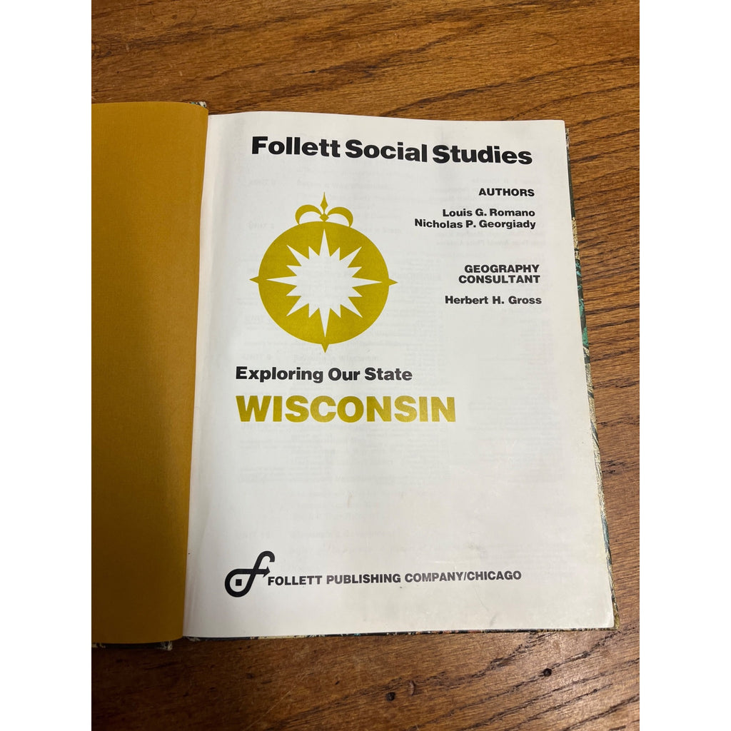 Vintage 1977 Exploring Wisconsin Follett Textbook Home School Social Studies