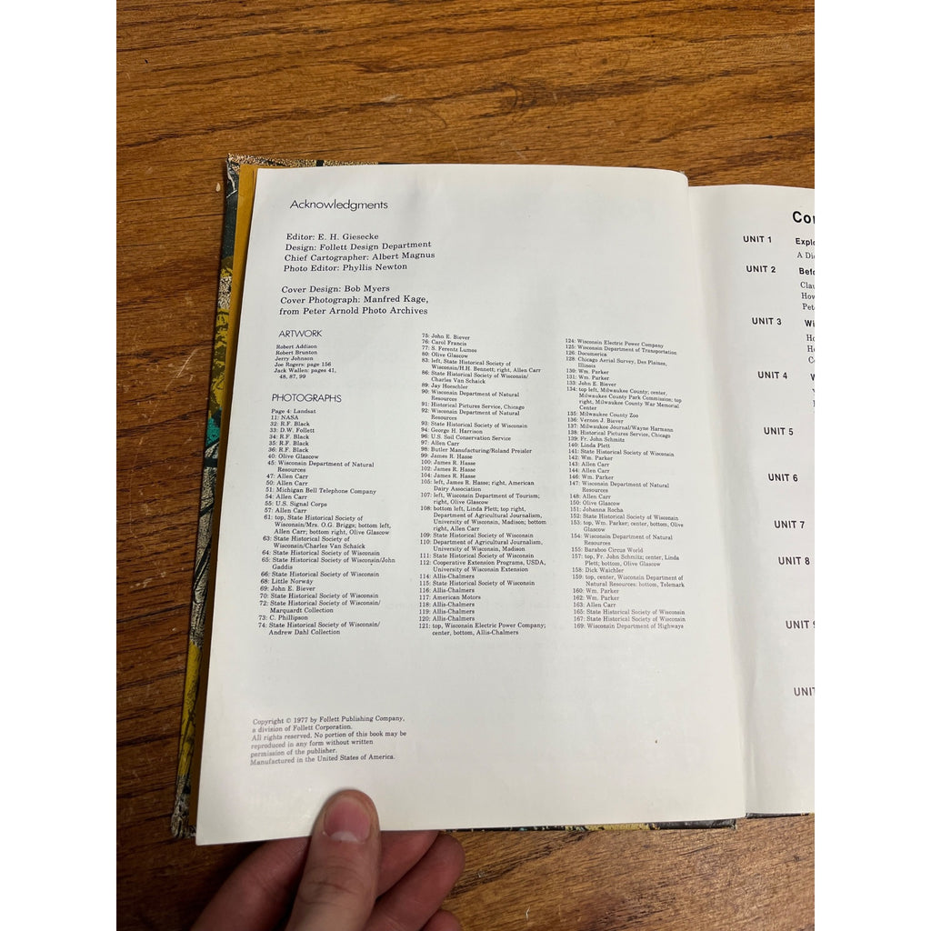 Vintage 1977 Exploring Wisconsin Follett Textbook Home School Social Studies