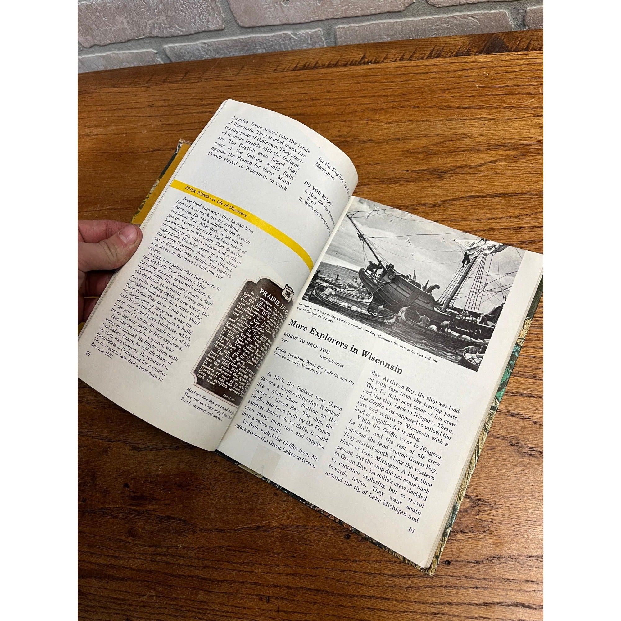 Vintage 1977 Exploring Wisconsin Follett Textbook Home School Social Studies