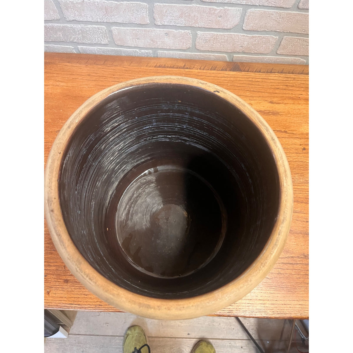 L.M. Pierron Milwaukee Stoneware 4 Gallon Crock Salt Glazed Cobalt Wisconsin