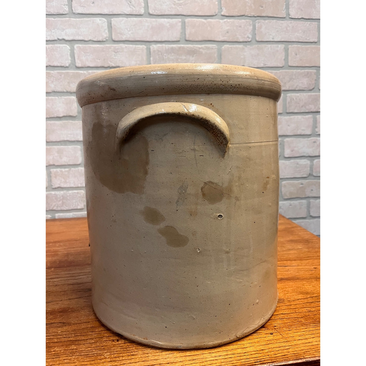 L.M. Pierron Milwaukee Stoneware 4 Gallon Crock Salt Glazed Cobalt Wisconsin