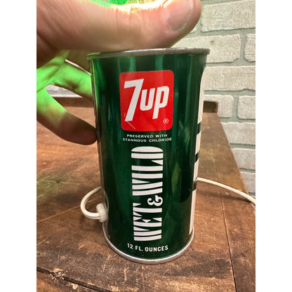 7 UP LAMP CAN LIGHT VTG 1970'S 7UP THE UNCOLA GREEN BULB RARE VHTF RETRO COOL!